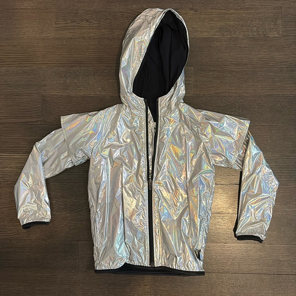 BNWT - NUNUNU HOLOGRAPHIC WINDBREAKER - SIZE 4-5 - NEVER WORN!
